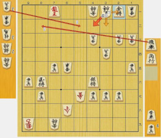 ../ぴよ将棋、Lv17ひよえ後手-プレイヤー(R837)第一局143手目2一金打